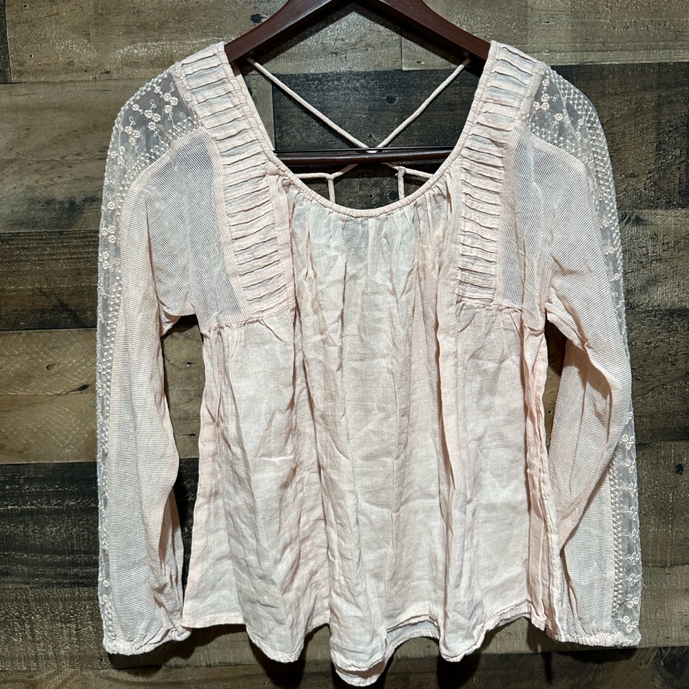 Lucky Blush Pink Small Womens Top Blouse